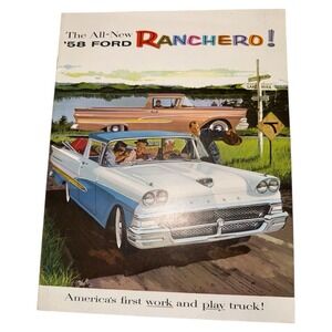 Original 1958‎ Ford Ranchero Sales Brochure 58 Custom